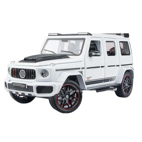 HQRTYBI 1:24 for G800 SUV Automodelle Türen Legierung Druckguss W140 320SEL Modell Geöffnet Pull Back Stoßdämpfung Geschenk for Kinder(White) von HQRTYBI
