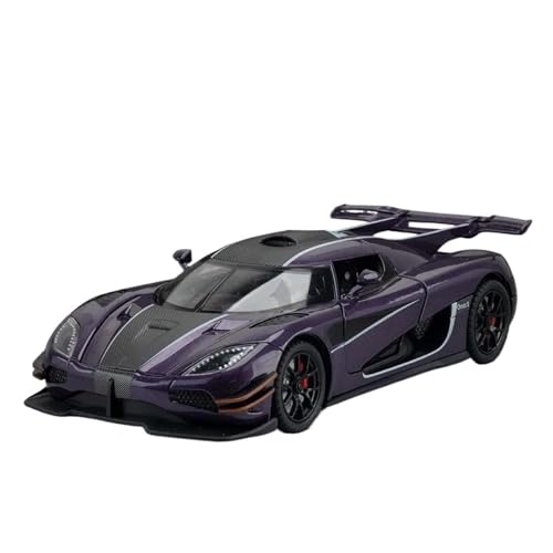 HQRTYBI 1:24 for Miniaturautos Legierungsdruckgussmodelle Pullback-Fahrzeuge 4 Türen Geöffnet Sportwagen Kleinkind for Kinder(Purple) von HQRTYBI