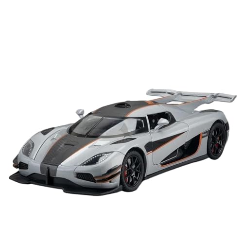 HQRTYBI 1:24 for Miniaturautos Legierungsdruckgussmodelle Pullback-Fahrzeuge 4 Türen Geöffnet Sportwagen Kleinkind for Kinder(Silver) von HQRTYBI