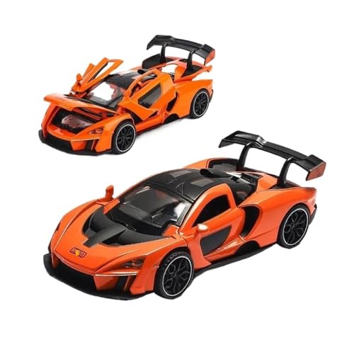 HQRTYBI 1:32 for Senna Legierung Sportwagen Diecast Metall Modell Simulation Sound Licht Pull Back Racing Spielzeug Kinder Geburtstag Spielzeug Geschenk(Orange) von HQRTYBI