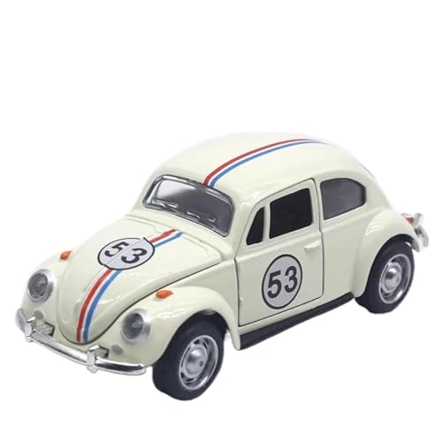 HQRTYBI 1:32 for Vintage-Druckguss-Rennwagen, Hochwertige Metalllegierung, Manueller Rückzug, Geeignet for Kinder Ab 3 Jahren, Sammlerstück Als Klassisches Autogeschenk(White) von HQRTYBI