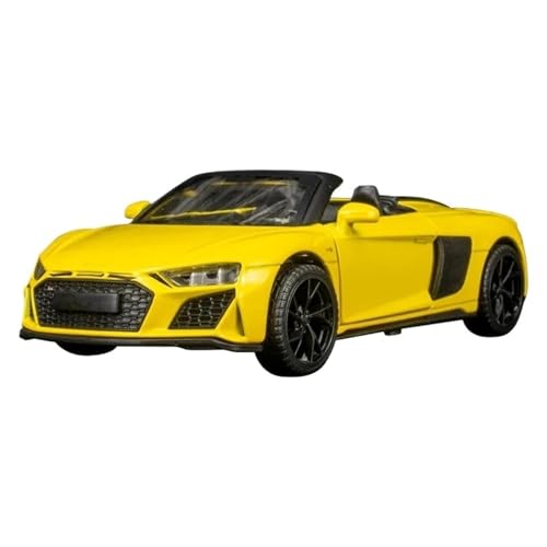 HQRTYBI 1:32 für R8 V10 Rennwagen-Modell-Ornamente, Türen können geöffnet werden, Geburtstagsgeschenk (gelb) von HQRTYBI