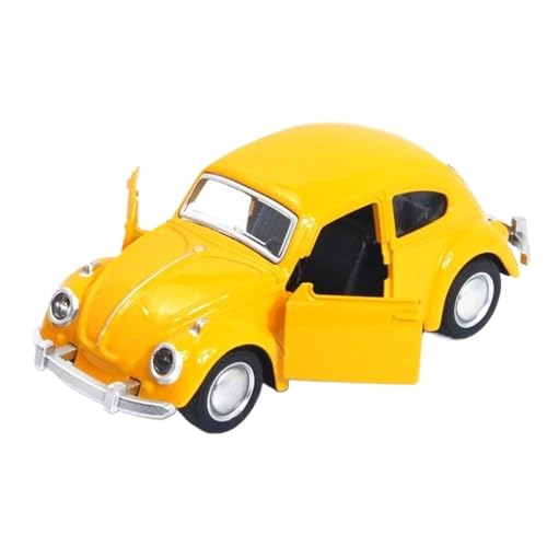 HQRTYBI 1:36 Legierung Käfer Geformt Oldtimer-Modell Legierung Auto-Modell Oldtimer-Tür Auto Ornamente(Yellow) von HQRTYBI