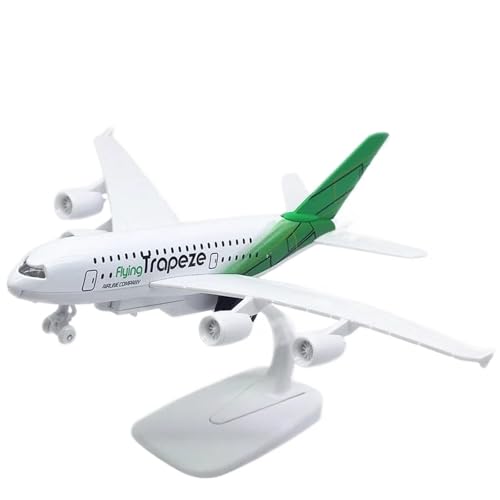 HQRTYBI 1:72 Für A380-Flugzeug, 21 cm, Legierung, Flugzeug-Auto-Modell mit Display-Ständer Beleuchtung (grün) von HQRTYBI