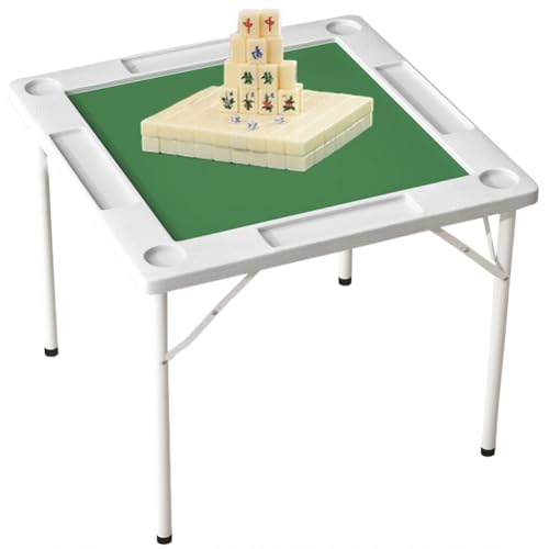 HQYMXYGEUR 35" klappbarer Mahjong-Tisch,tragbare quadratische Domino-Tische mit 4 Getränkehaltern und Chip-Fächern,klappbarer Kartentisch für Indoor-Outdoor-Spiel,Poker HQYMXYGEUR 35" klappbarer Mahjong-Tisch,tragbare quadratische Domino-Tische mit 4 Getränkehaltern und Chip-Fächern,klappbarer Kartentisch für Indoor-Outdoor-Spiel,Poker von HQYMXYGEUR