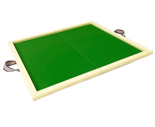 HQYMXYGEUR Klappbarer Kartenspieltisch mit grüner Tischplatte,tragbarer Mahjong-Tisch Mahjong-Plattform ohne Tischbeine für Pokerkarten,Brettspiele,Fliesenspiele(Green 60cm/23.4in) von HQYMXYGEUR