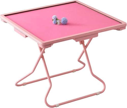 HQYMXYGEUR Rosa klappbarer Mahjong-Tisch,quadratischer Kartentisch für 4 Spieler mit 4 Getränkehaltern und Schublade,tragbarer Brettspiel-Domino-Tisch HQYMXYGEUR Rosa klappbarer Mahjong-Tisch,quadratischer Kartentisch für 4 Spieler mit 4 Getränkehaltern und Schublade,tragbarer Brettspiel-Domino-Tisch von HQYMXYGEUR