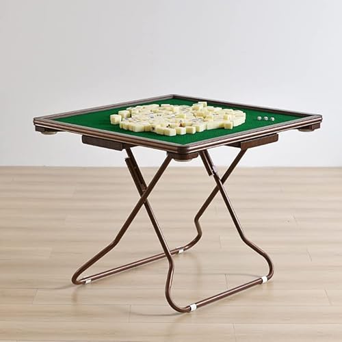 Mahjong-Tisch,35 klappbarer quadratischer Kartentisch mit 4 Getränkehalter4 Schubladen | Pokerkarten,Mahjong,Brettspiele | Verschleißfester Schreibtisch | Langlebiges und praktisches Design(C) von HQYMXYGEUR
