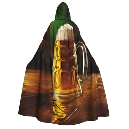 HQaxsfQxnr Kapuzenumhang Halloween Kapuzenumhang Bierkrug Kapuzenmantel Herren Damen Halloween Umhang Cosplay Kostüme von HQaxsfQxnr