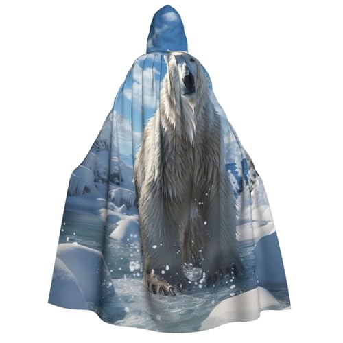 HQaxsfQxnr Kapuzenumhang Halloween Kapuzenumhang Eisbär Kapuzenmantel Herren Damen Halloween Umhang Cosplay Kostüme von HQaxsfQxnr