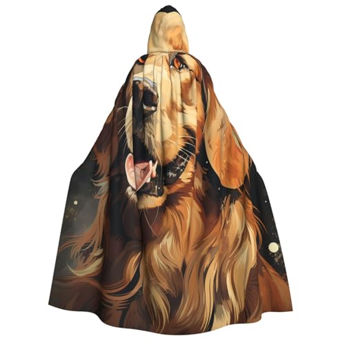 HQaxsfQxnr Kapuzenumhang Halloween Kapuzenumhang Golden Retriever Kapuzenmantel Herren Damen Halloween Umhang Cosplay Kostüme von HQaxsfQxnr