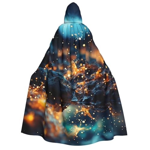 HQaxsfQxnr Kapuzenumhang Halloween Kapuzenumhang Goldener Staub Kapuzenmantel Herren Damen Halloween Umhang Cosplay Kostüme von HQaxsfQxnr