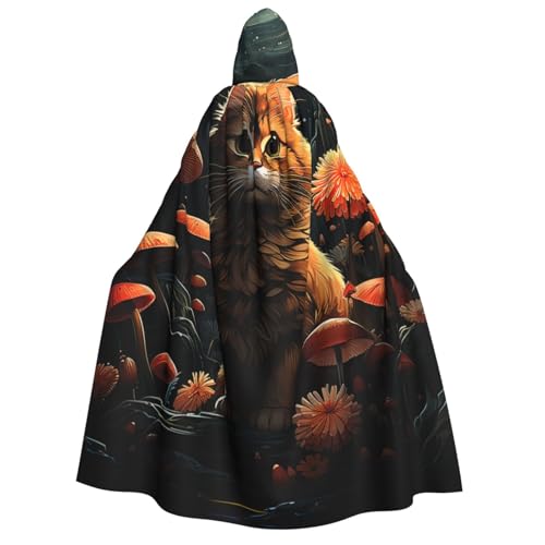 HQaxsfQxnr Kapuzenumhang Halloween Kapuzenumhang Katze Kapuzenmantel Herren Damen Halloween Umhang Cosplay Kostüme von HQaxsfQxnr