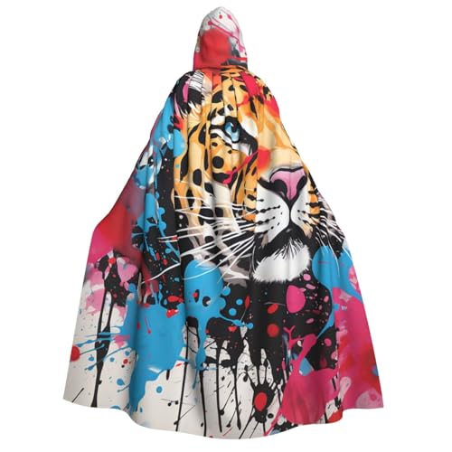 HQaxsfQxnr Kapuzenumhang Halloween Kapuzenumhang Leopardenkopf Kapuzenmantel Herren Damen Halloween Umhang Cosplay Kostüme von HQaxsfQxnr