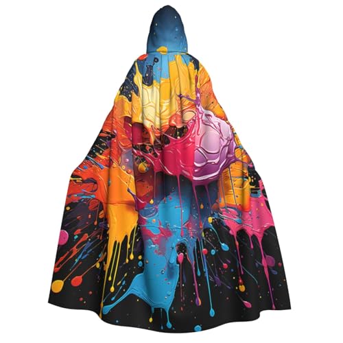 HQaxsfQxnr Kapuzenumhang Halloween Kapuzenumhang Spritzer Bilder Kapuzenmantel Herren Damen Halloween Umhang Cosplay Kostüme von HQaxsfQxnr
