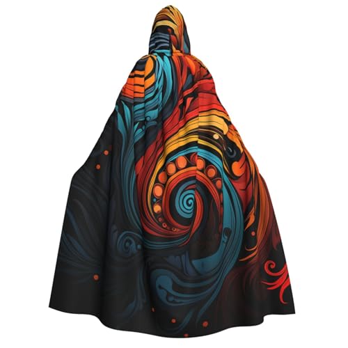 HQaxsfQxnr Kapuzenumhang Halloween Kapuzenumhang Tribal-Stil Kapuzenmantel Herren Damen Halloween Umhang Cosplay Kostüme von HQaxsfQxnr