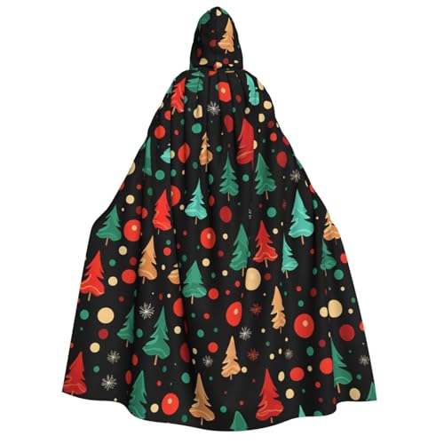 HQaxsfQxnr Kapuzenumhang Halloween Kapuzenumhang grün und rot Weihnachtsmuster Kapuzenmantel Herren Damen Halloween Umhang Cosplay Kostüme von HQaxsfQxnr