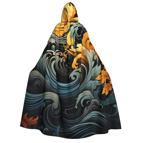 HQaxsfQxnr Kapuzenumhang Halloween Kapuzenumhang hawaiianisches Muster Kapuzenmantel Herren Damen Halloween Umhang Cosplay Kostüme von HQaxsfQxnr