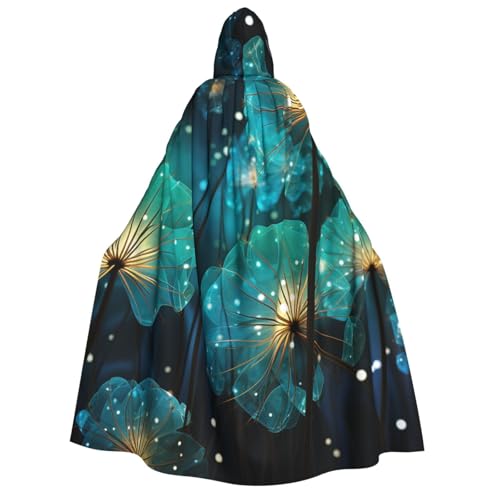 HQaxsfQxnr Kapuzenumhang Halloween Kapuzenumhang unechte Blume Kapuzenmantel Herren Damen Halloween Umhang Cosplay Kostüme von HQaxsfQxnr