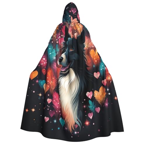 HQaxsfQxnr Kapuzenumhang für Halloween, schwarzer Hundemantel mit Kapuze, für Herren und Damen, Halloween-Umhang, Cosplay-Kostüme von HQaxsfQxnr