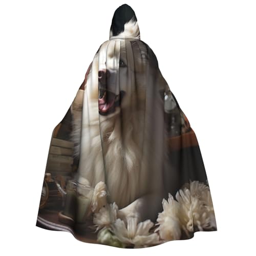 HQaxsfQxnr Kapuzenumhang für Halloween, weißer Welpen-Umhang mit Kapuze, für Herren und Damen, Halloween-Umhang, Cosplay-Kostüme HQaxsfQxnr Kapuzenumhang für Halloween, weißer Welpen-Umhang mit Kapuze, für Herren und Damen, Halloween-Umhang, Cosplay-Kostüme von HQaxsfQxnr