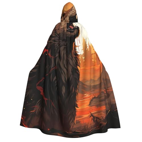 HQaxsfQxnr Kapuzenumhang mit Kapuze, heulender Wolf und Mond, für Herren und Damen, Halloween-Umhang, Cosplay-Kostüme HQaxsfQxnr Kapuzenumhang mit Kapuze, heulender Wolf und Mond, für Herren und Damen, Halloween-Umhang, Cosplay-Kostüme von HQaxsfQxnr