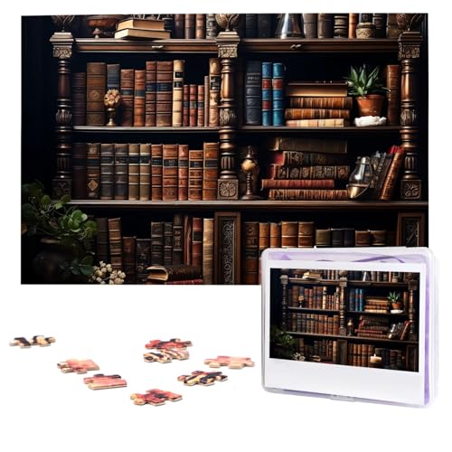 Puzzles, 1000 Teile, personalisierbar, Bücher auf dem Bücherregal, Fotopuzzle mit Aufbewahrungstasche, herausforderndes Bilderpuzzle für Erwachsene, Bilderpuzzle für Familie, Dekor, Puzzle, 74,9 x 50 Puzzles, 1000 Teile, personalisierbar, Bücher auf dem Bücherregal, Fotopuzzle mit Aufbewahrungstasche, herausforderndes Bilderpuzzle für Erwachsene, Bilderpuzzle für Familie, Dekor, Puzzle, 74,9 x 50 von HQaxsfQxnr