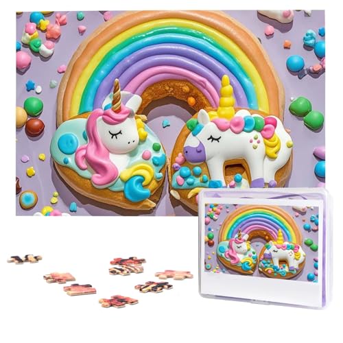Puzzles, 1000 Teile, personalisierbar, Einhörner, Donut, Regenbogen-Fotopuzzle mit Aufbewahrungstasche, herausforderndes Bilderpuzzle für Erwachsene, Bilderpuzzle für Familie, Dekor-Puzzle, 74,9 x 50 Puzzles, 1000 Teile, personalisierbar, Einhörner, Donut, Regenbogen-Fotopuzzle mit Aufbewahrungstasche, herausforderndes Bilderpuzzle für Erwachsene, Bilderpuzzle für Familie, Dekor-Puzzle, 74,9 x 50 von HQaxsfQxnr