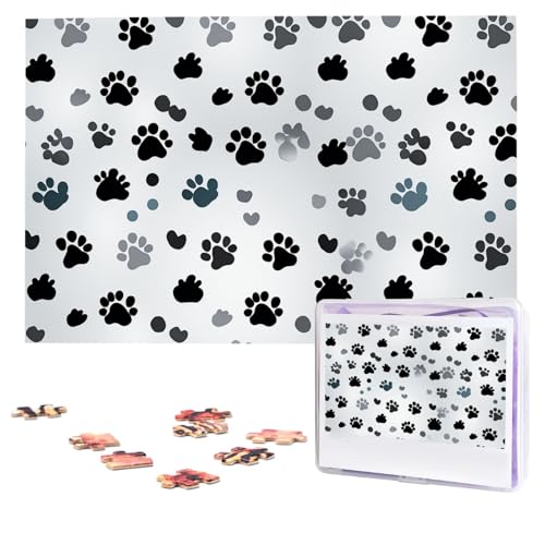 Puzzles, 1000 Teile, personalisierbar, Tierpfotenabdrücke, Fotopuzzle mit Aufbewahrungstasche, herausforderndes Bilderpuzzle für Erwachsene, Bilderpuzzle für Familie, Dekor-Puzzle, 74,9 x 50 cm Puzzles, 1000 Teile, personalisierbar, Tierpfotenabdrücke, Fotopuzzle mit Aufbewahrungstasche, herausforderndes Bilderpuzzle für Erwachsene, Bilderpuzzle für Familie, Dekor-Puzzle, 74,9 x 50 cm von HQaxsfQxnr