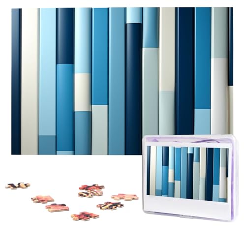 Puzzles, 1000 Teile, personalisierbar, blaue Streifen, Fotopuzzle mit Aufbewahrungstasche, herausforderndes Bilderpuzzle für Erwachsene, Bilderpuzzle für Familie, Dekor-Puzzle, 74,9 x 50 cm Puzzles, 1000 Teile, personalisierbar, blaue Streifen, Fotopuzzle mit Aufbewahrungstasche, herausforderndes Bilderpuzzle für Erwachsene, Bilderpuzzle für Familie, Dekor-Puzzle, 74,9 x 50 cm von HQaxsfQxnr
