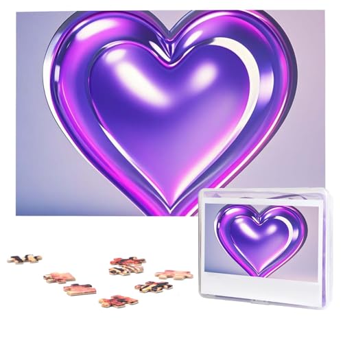 Puzzles, 1000 Teile, personalisierbar, violette Herzen, Fotopuzzle mit Aufbewahrungstasche, herausforderndes Bilderpuzzle für Erwachsene, Bilderpuzzle für Familie, Dekor-Puzzle, 74,9 x 50 cm Puzzles, 1000 Teile, personalisierbar, violette Herzen, Fotopuzzle mit Aufbewahrungstasche, herausforderndes Bilderpuzzle für Erwachsene, Bilderpuzzle für Familie, Dekor-Puzzle, 74,9 x 50 cm von HQaxsfQxnr