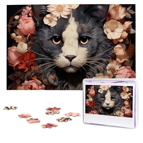 Puzzles, 1000 Teile, personalisierte Puzzle, Katze trägt Blume, Fotopuzzle mit Aufbewahrungstasche, herausforderndes Bilderpuzzle für Erwachsene, Bilderpuzzle für Familie, Dekor-Puzzle, 74,9 x 50 cm Puzzles, 1000 Teile, personalisierte Puzzle, Katze trägt Blume, Fotopuzzle mit Aufbewahrungstasche, herausforderndes Bilderpuzzle für Erwachsene, Bilderpuzzle für Familie, Dekor-Puzzle, 74,9 x 50 cm von HQaxsfQxnr