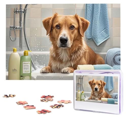 Puzzles, 1000 Teile, personalisiertes Puzzle, Bade- und Hunde-Fotopuzzle mit Aufbewahrungstasche, herausforderndes Bilderpuzzle für Erwachsene, Bilderpuzzle für Familie, Dekor-Puzzle, 74,9 x 50 cm Puzzles, 1000 Teile, personalisiertes Puzzle, Bade- und Hunde-Fotopuzzle mit Aufbewahrungstasche, herausforderndes Bilderpuzzle für Erwachsene, Bilderpuzzle für Familie, Dekor-Puzzle, 74,9 x 50 cm von HQaxsfQxnr