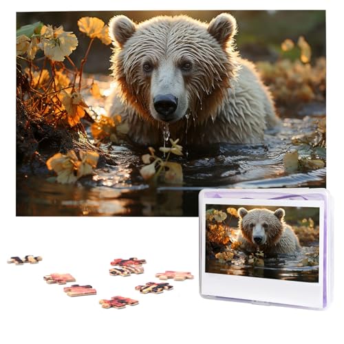 Puzzles, 1000 Teile, personalisiertes Puzzle, Bär, der den Fluss überquert, Fotopuzzle mit Aufbewahrungstasche, herausforderndes Bilderpuzzle für Erwachsene, Bilderpuzzle für Familie, Dekor-Puzzle, Puzzles, 1000 Teile, personalisiertes Puzzle, Bär, der den Fluss überquert, Fotopuzzle mit Aufbewahrungstasche, herausforderndes Bilderpuzzle für Erwachsene, Bilderpuzzle für Familie, Dekor-Puzzle, von HQaxsfQxnr
