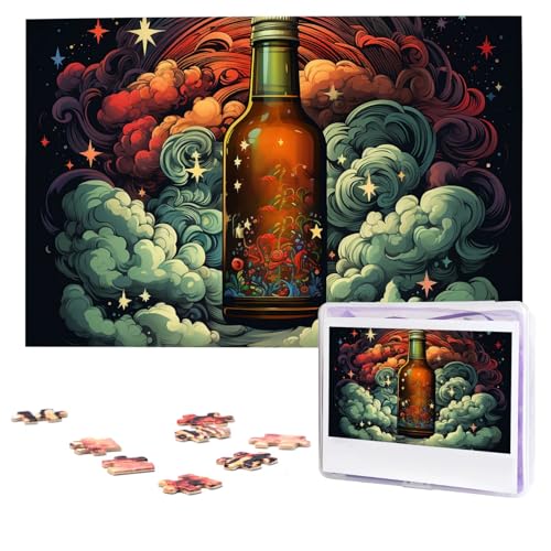 Puzzles, 1000 Teile, personalisiertes Puzzle, Bier-Fotopuzzle mit Aufbewahrungstasche, herausforderndes Bilderpuzzle für Erwachsene, Bilderpuzzle für Familie, Dekor-Puzzle, 74,9 x 50 cm von HQaxsfQxnr