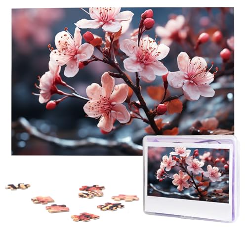 Puzzles, 1000 Teile, personalisiertes Puzzle, Blumenzweig, Fotopuzzle mit Aufbewahrungstasche, herausforderndes Bilderpuzzle für Erwachsene, Bilderpuzzle für Familie, Dekor-Puzzle, 74,9 x 50 cm von HQaxsfQxnr