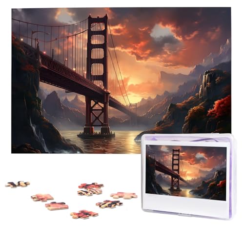 Puzzles, 1000 Teile, personalisiertes Puzzle, Brücken-Fotopuzzle mit Aufbewahrungstasche, herausforderndes Bilderpuzzle für Erwachsene, Bilderpuzzle für Familiendekoration, Puzzle, 74,9 x 50 cm Puzzles, 1000 Teile, personalisiertes Puzzle, Brücken-Fotopuzzle mit Aufbewahrungstasche, herausforderndes Bilderpuzzle für Erwachsene, Bilderpuzzle für Familiendekoration, Puzzle, 74,9 x 50 cm von HQaxsfQxnr