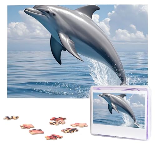 Puzzles, 1000 Teile, personalisiertes Puzzle, Delfin-Fotopuzzle mit Aufbewahrungstasche, herausforderndes Bilderpuzzle für Erwachsene, Bilderpuzzle für Familie, Dekor-Puzzle, 74,9 x 50 cm Puzzles, 1000 Teile, personalisiertes Puzzle, Delfin-Fotopuzzle mit Aufbewahrungstasche, herausforderndes Bilderpuzzle für Erwachsene, Bilderpuzzle für Familie, Dekor-Puzzle, 74,9 x 50 cm von HQaxsfQxnr
