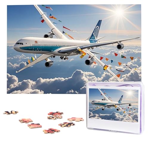 Puzzles, 1000 Teile, personalisiertes Puzzle, Flugzeug-Fotopuzzle mit Aufbewahrungstasche, herausforderndes Bilderpuzzle für Erwachsene, Bilderpuzzle für Familie, Dekor-Puzzle, 74,9 x 50 cm von HQaxsfQxnr