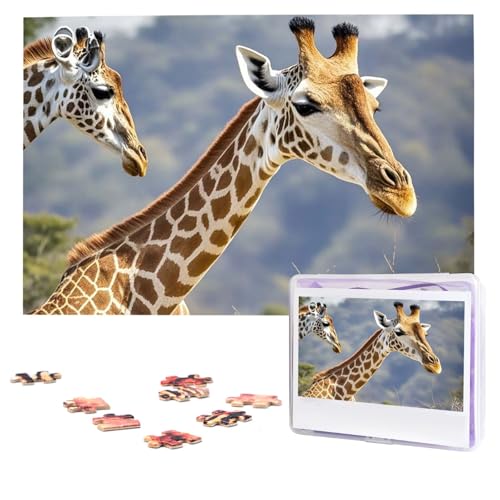 Puzzles, 1000 Teile, personalisiertes Puzzle, Giraffen-Fotopuzzle mit Aufbewahrungstasche, herausforderndes Bilderpuzzle für Erwachsene, Bilderpuzzle für Familie, Dekor-Puzzle, 74,9 x 50 cm von HQaxsfQxnr