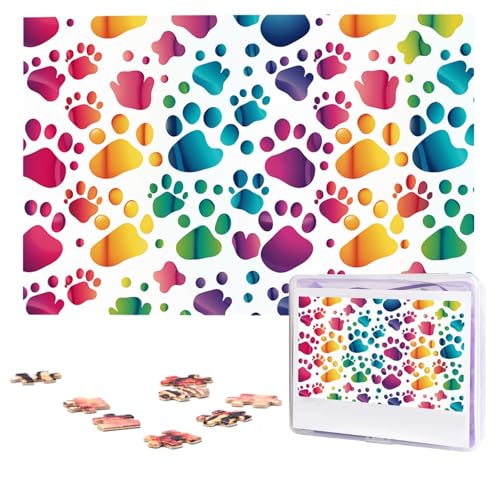Puzzles, 1000 Teile, personalisiertes Puzzle, Regenbogen-Pfotopuzzle mit Aufbewahrungstasche, anspruchsvolles Bilderpuzzle für Erwachsene, Bilderpuzzle für Familie, Dekor-Puzzle, 74,9 x 50 cm von HQaxsfQxnr