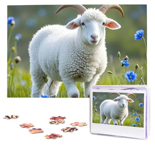 Puzzles, 1000 Teile, personalisiertes Puzzle, Schaf-Fotopuzzle mit Aufbewahrungstasche, herausforderndes Bilderpuzzle für Erwachsene, Bilderpuzzle für Familie, Dekor-Puzzle, 74,9 x 50 cm Puzzles, 1000 Teile, personalisiertes Puzzle, Schaf-Fotopuzzle mit Aufbewahrungstasche, herausforderndes Bilderpuzzle für Erwachsene, Bilderpuzzle für Familie, Dekor-Puzzle, 74,9 x 50 cm von HQaxsfQxnr