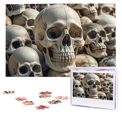 Puzzles, 1000 Teile, personalisiertes Puzzle, Totenköpfe, Fotopuzzle mit Aufbewahrungstasche, herausforderndes Bilderpuzzle für Erwachsene, Bilderpuzzle für Familie, Dekor-Puzzle, 74,9 x 50 cm von HQaxsfQxnr