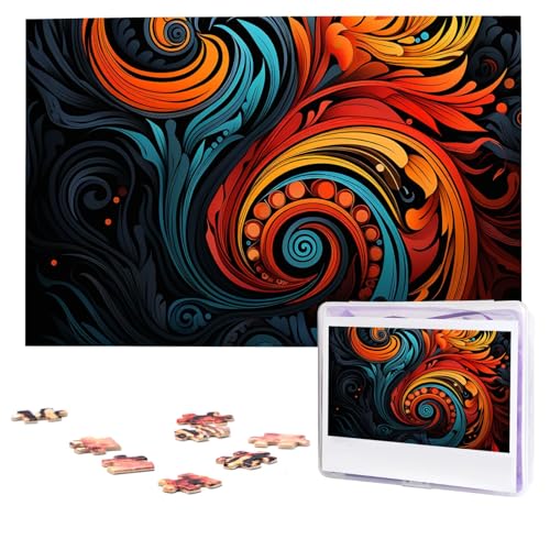 Puzzles, 1000 Teile, personalisiertes Puzzle, Tribal-Stil, Fotopuzzle mit Aufbewahrungstasche, herausforderndes Bilderpuzzle für Erwachsene, Bilderpuzzle für Familie, Dekor-Puzzle, 74,9 x 50 cm von HQaxsfQxnr