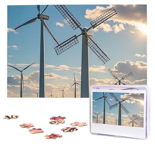 Puzzles, 1000 Teile, personalisiertes Puzzle, Windmühlen, Fotopuzzle mit Aufbewahrungstasche, herausforderndes Bilderpuzzle für Erwachsene, Bilderpuzzle für Familie, Dekor-Puzzle, 74,9 x 50 cm Puzzles, 1000 Teile, personalisiertes Puzzle, Windmühlen, Fotopuzzle mit Aufbewahrungstasche, herausforderndes Bilderpuzzle für Erwachsene, Bilderpuzzle für Familie, Dekor-Puzzle, 74,9 x 50 cm von HQaxsfQxnr
