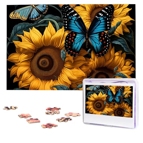 Puzzles, 1000 Teile, personalisiertes Puzzle, blauer Schmetterling, Fotopuzzle mit Aufbewahrungstasche, herausforderndes Bilderpuzzle für Erwachsene, Bilderpuzzle für Familie, Dekor-Puzzle, 74,9 x 50 Puzzles, 1000 Teile, personalisiertes Puzzle, blauer Schmetterling, Fotopuzzle mit Aufbewahrungstasche, herausforderndes Bilderpuzzle für Erwachsene, Bilderpuzzle für Familie, Dekor-Puzzle, 74,9 x 50 von HQaxsfQxnr