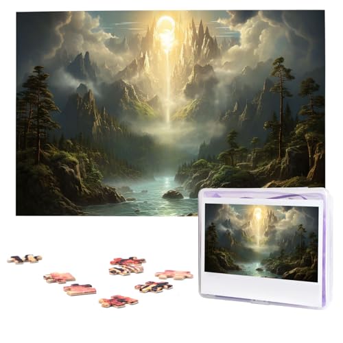 Puzzles, 1000 Teile, personalisiertes Puzzle, leuchtendes Licht, Fotopuzzle mit Aufbewahrungstasche, herausforderndes Bilderpuzzle für Erwachsene, Bilderpuzzle für Familie, Dekor-Puzzle, 74,9 x 50 cm von HQaxsfQxnr