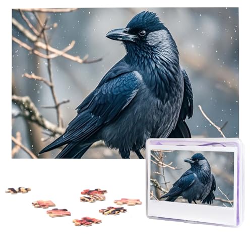 Puzzles, 1000 Teile, personalisiertes Puzzle, schwarze Krähenvögel, Fotopuzzle mit Aufbewahrungstasche, herausforderndes Bilderpuzzle für Erwachsene, Bilderpuzzle für Familie, Dekor-Puzzle, 74,9 x 50 Puzzles, 1000 Teile, personalisiertes Puzzle, schwarze Krähenvögel, Fotopuzzle mit Aufbewahrungstasche, herausforderndes Bilderpuzzle für Erwachsene, Bilderpuzzle für Familie, Dekor-Puzzle, 74,9 x 50 von HQaxsfQxnr