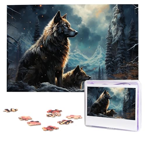 Puzzles, 1000 Teile, personalisiertes Puzzle, zwei Wölfe, Fotopuzzle mit Aufbewahrungstasche, herausforderndes Bilderpuzzle für Erwachsene, Bilderpuzzle für Familie, Dekor-Puzzle, 74,9 x 50 cm Puzzles, 1000 Teile, personalisiertes Puzzle, zwei Wölfe, Fotopuzzle mit Aufbewahrungstasche, herausforderndes Bilderpuzzle für Erwachsene, Bilderpuzzle für Familie, Dekor-Puzzle, 74,9 x 50 cm von HQaxsfQxnr