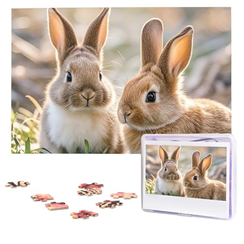 Puzzles 1000 Teile, personalisiertes Puzzle, zwei kleine niedliche Kaninchen, Fotopuzzle mit Aufbewahrungstasche, herausforderndes Bilderpuzzle für Erwachsene, Bilderpuzzle für Familie, Dekor-Puzzle, Puzzles 1000 Teile, personalisiertes Puzzle, zwei kleine niedliche Kaninchen, Fotopuzzle mit Aufbewahrungstasche, herausforderndes Bilderpuzzle für Erwachsene, Bilderpuzzle für Familie, Dekor-Puzzle, von HQaxsfQxnr